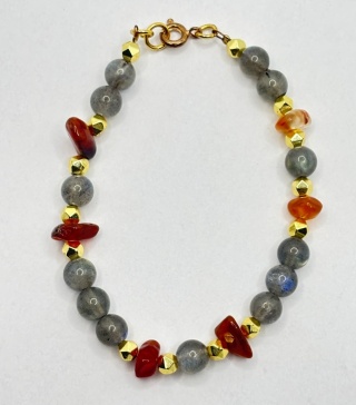 Bransoletka z labradorytem,karneolem