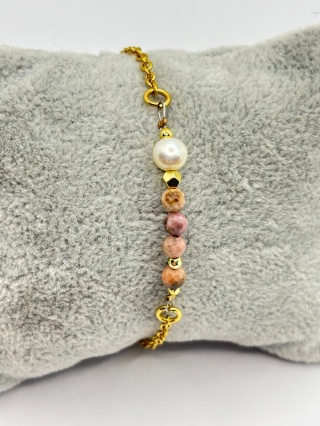 Bransoletka z perlą,rodochrozytem