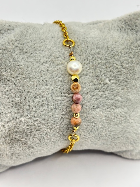 Bransoletka z perlą,rodochrozytem