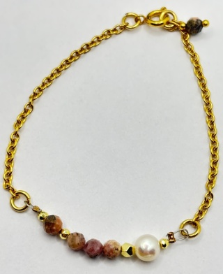 Bransoletka z perlą,rodochrozytem