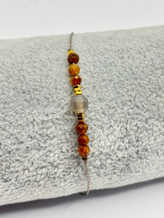 Bransoletka z tygrysiego oka,kamieniem kniężycowym