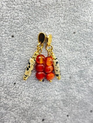 Kolczyki z karneolem i jaspisem dalmatyn