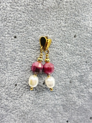 Kolczyki z perlą i radonitem