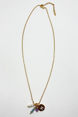 Naszyjnik z ametystem,kamieniem księżycowym