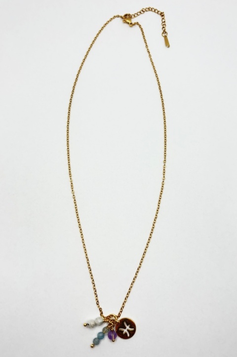 Naszyjnik z ametystem,kamieniem księżycowym