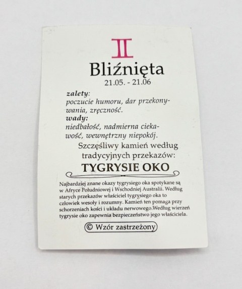 Wisiorek dla znaku zodiaku bliźnięta