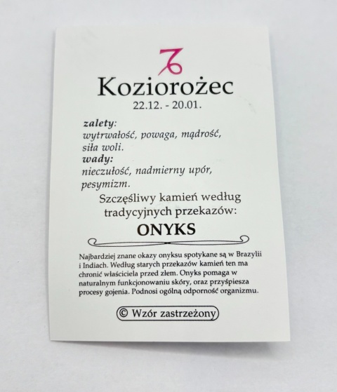 Wisiorek dla znaku zodiaku koziorożec