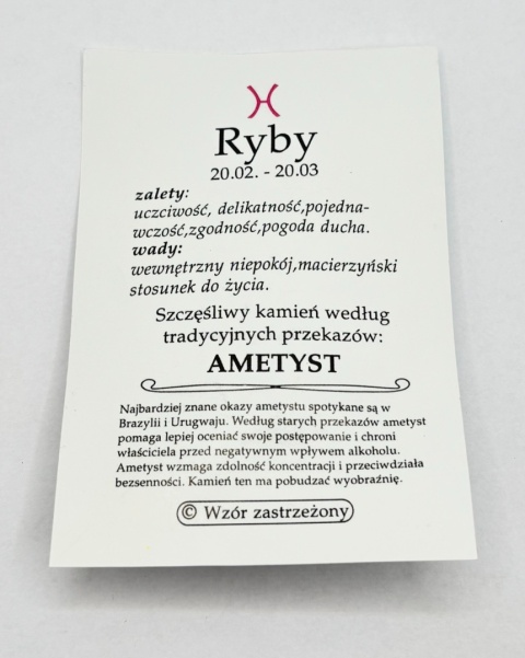 Wisiorek dla znaku zodiaku ryby