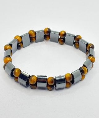 Bransoletka z hematytem, tygrysim okiem