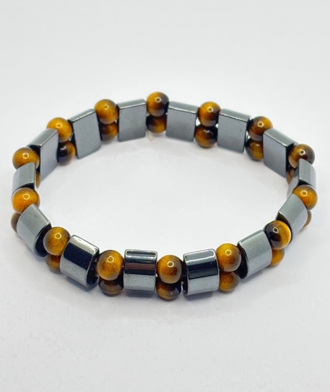 Bransoletka z hematytem, tygrysim okiem