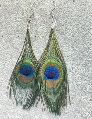 Kolczyki z pióra pawia