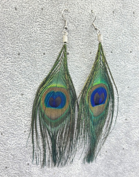 Kolczyki z pióra pawia